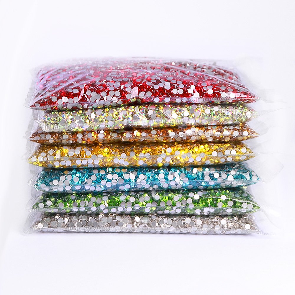Wholesale Rhinestones 200 Colors 14400pcs Glue On Glass Flat Back Rhinestone Bulk Glass Rhinestone Crystal For Garment