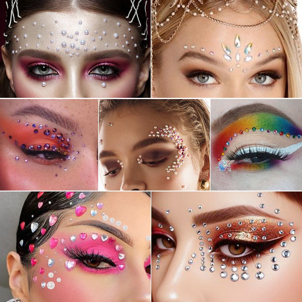 Music Festival Party Face Jewelry Decoration Rhinestone Crystal Kids Adult DIY Diamond Stickers Eye Makeup Self-adhesive Nail