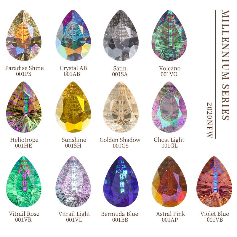 Xichuan High Quality K9 Glass 7*10/10*14/13*18mm Drop Shape Point Back Rhinestones Millennium Bling Glitter Nail Strass Nail