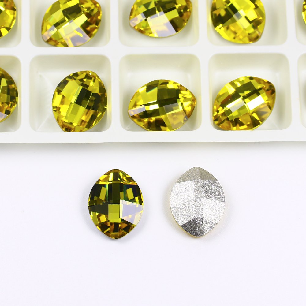 Dongzhou leaf fancy stone pointback k9 rhinestones wholesale lead-free crystal stone For jewelry pendant diy decoration