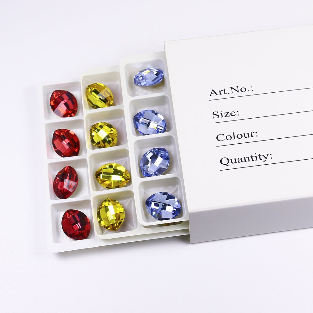 Dongzhou leaf fancy stone pointback k9 rhinestones wholesale lead-free crystal stone For jewelry pendant diy decoration