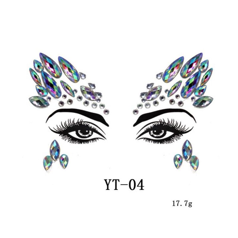 Carnival Festival Body Art Jewel Safety Makeup Rhinestone Eyes Tattoo Sticker Fancy Face Jewels