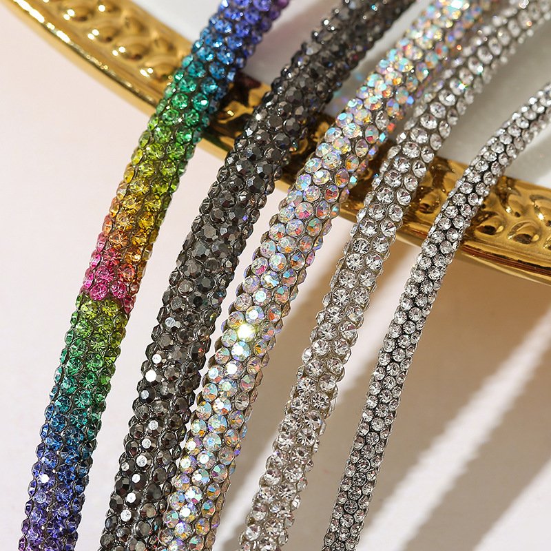 Shuaizhi 6mm Fashion Round Hoodie Custom Rhinestone Strings Crystal Diamond Rhinestone Tube Rope