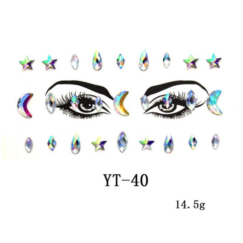 Face Gem Jewels Festival Glitter Makeup All In One Face Jewels Crystal Bejeweled Rhinestone Body Gem Sticker pelletizerpiment
