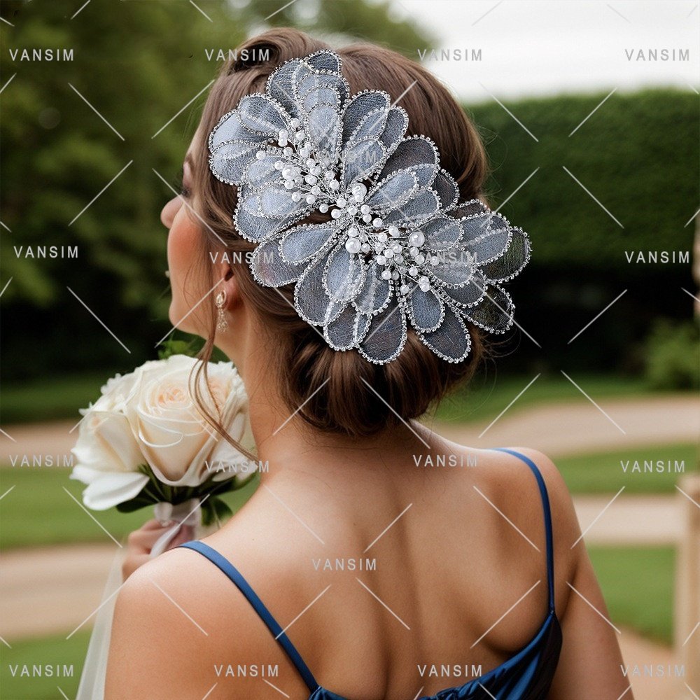 3D Wire Work Flower Patches Accessories Welding Crystal Rhinestone Bodice Applique For Formal Party Gown