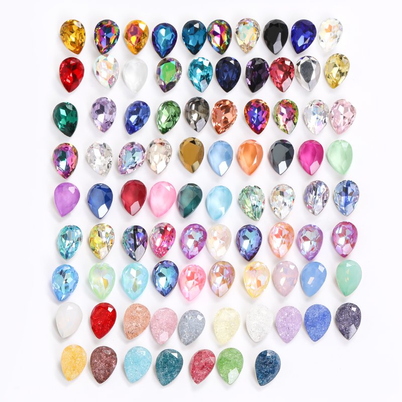 Xichuan Drop Fancy Stones Strass Nail Art Supplies Diamond Bling Crystals K9 Glass Point Back Rhinestones DIY Accessories