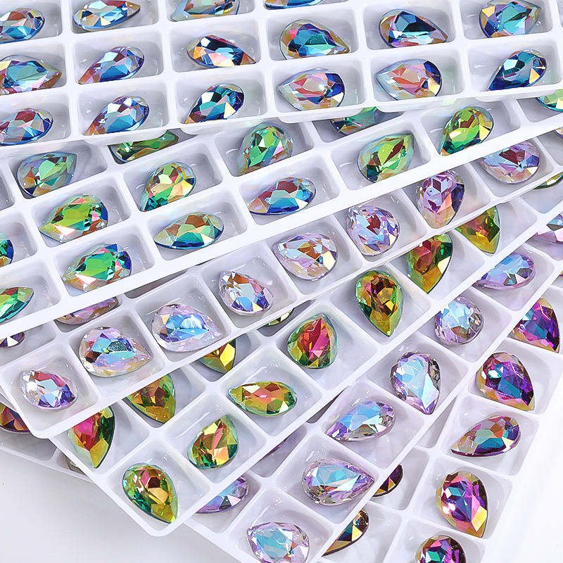 Xichuan Drop Fancy Stones Strass Nail Art Supplies Diamond Bling Crystals K9 Glass Point Back Rhinestones DIY Accessories