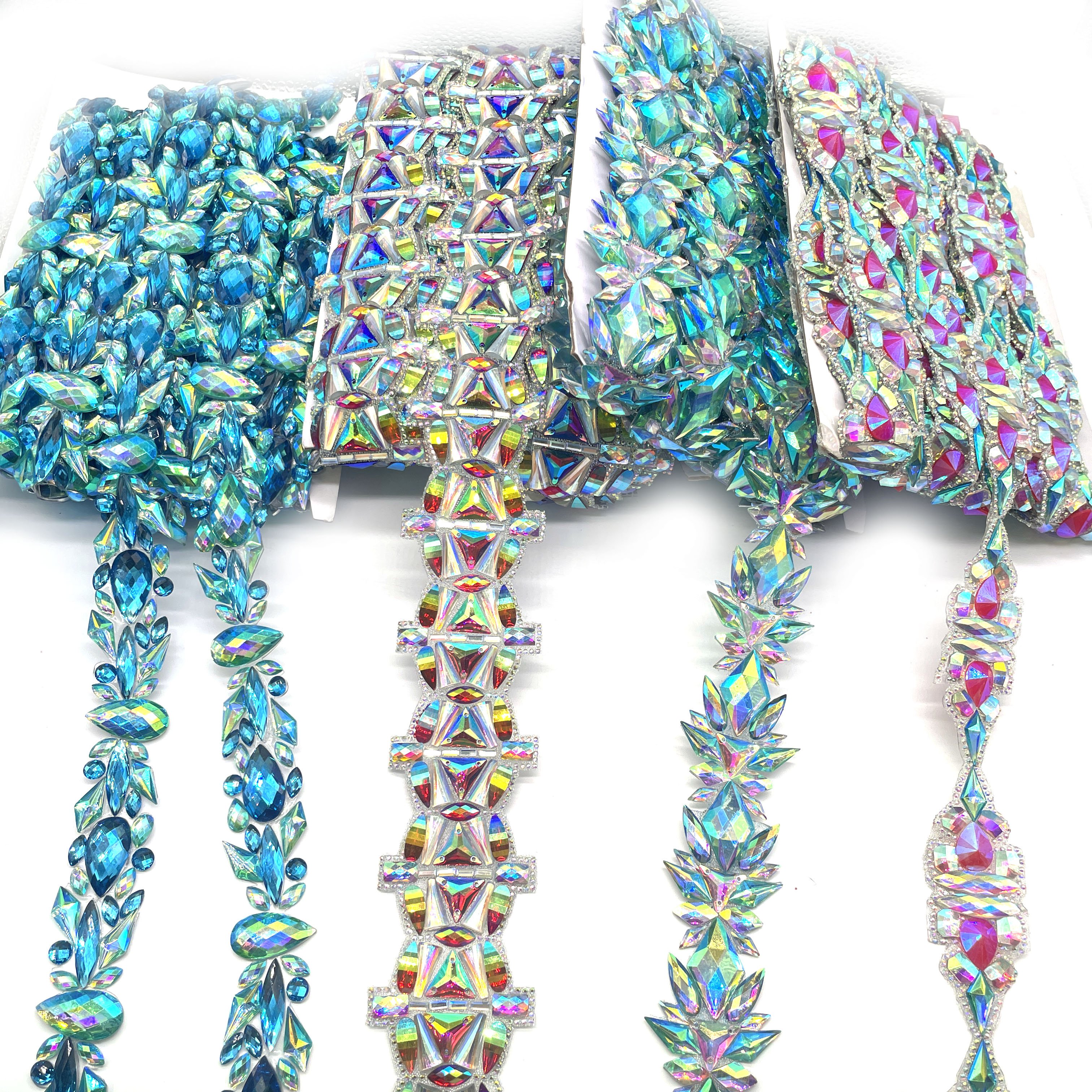 Trinidad Caribbean Carnival Costume Rhinestone Patch Decoration Gemstone Iron Rhinestone Applique Shoes Crafting Resin Material