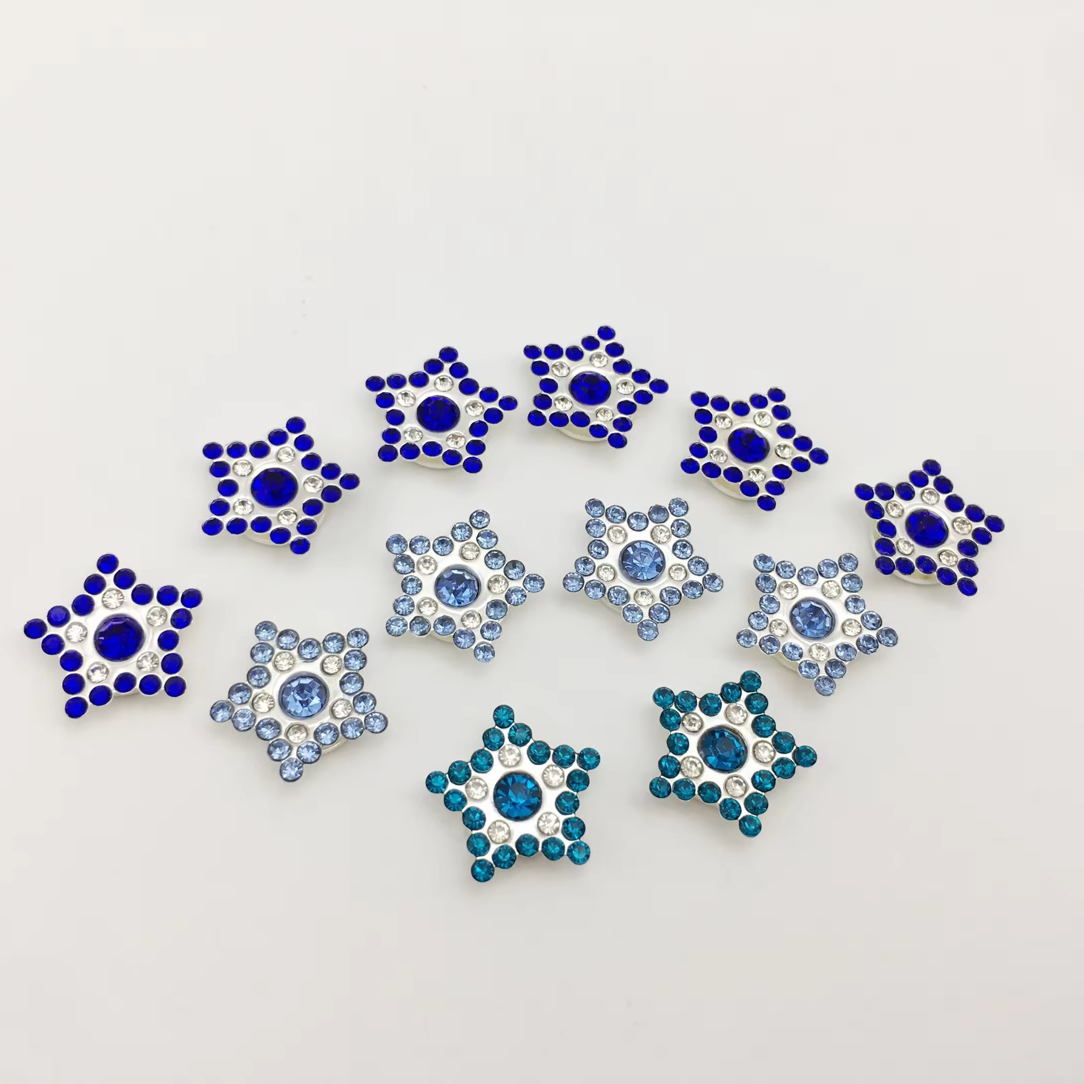 Direct five-pointed star two-color glass rhinestones sewing jewelry national style clothing accessories