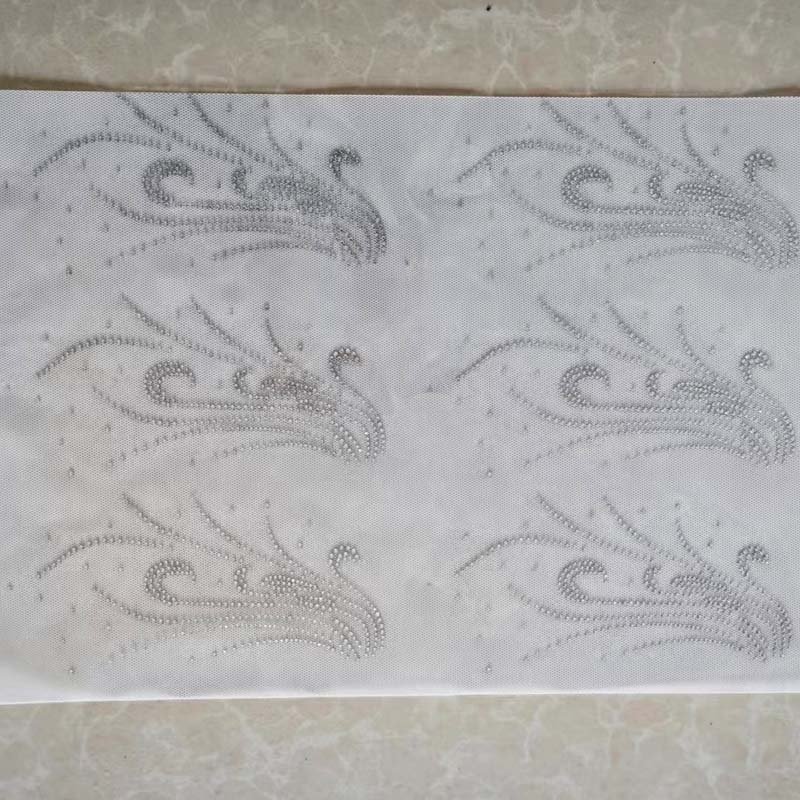 Wholesale Factory Custom Rhinestone Motif Design Hot Fix Rhinestone Iron On Transfer For Hijab Muslim Women Scarf
