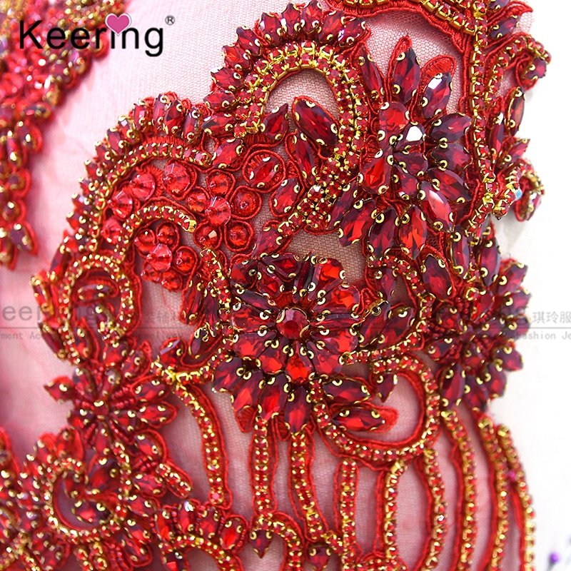 WDP-295 New Color Keering Multicolor Bright Purple Rhinestone Applique For Weeding Party Dress