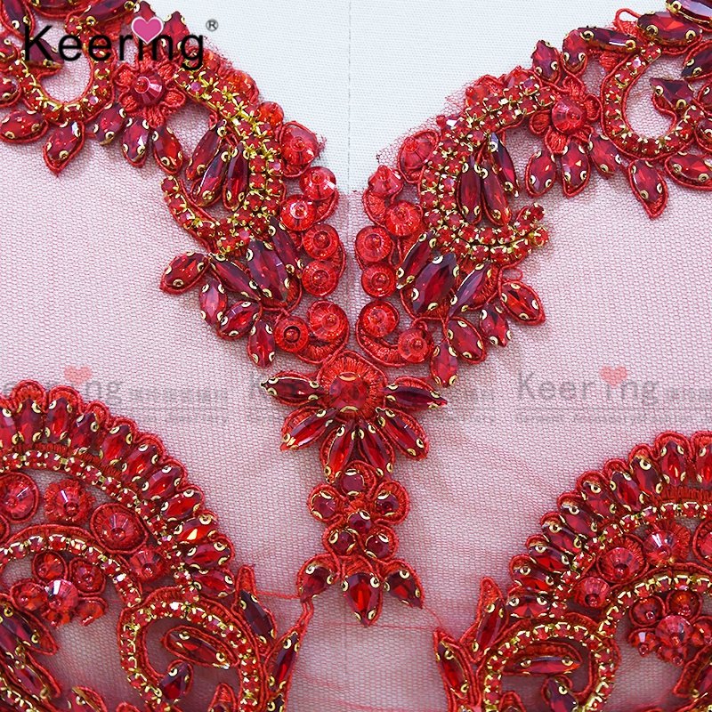 WDP-295 New Color Keering Multicolor Bright Purple Rhinestone Applique For Weeding Party Dress