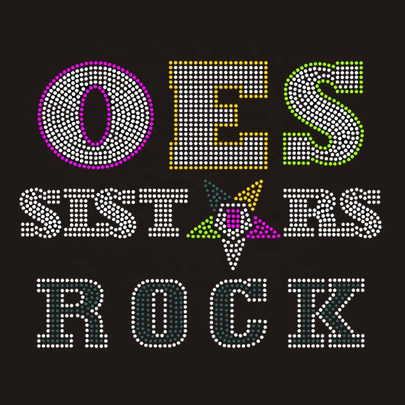 Perfect Quality Support Eastern Star Iron On Hot Fix Rhinestone Transfer Design For Shirts And Hoodies