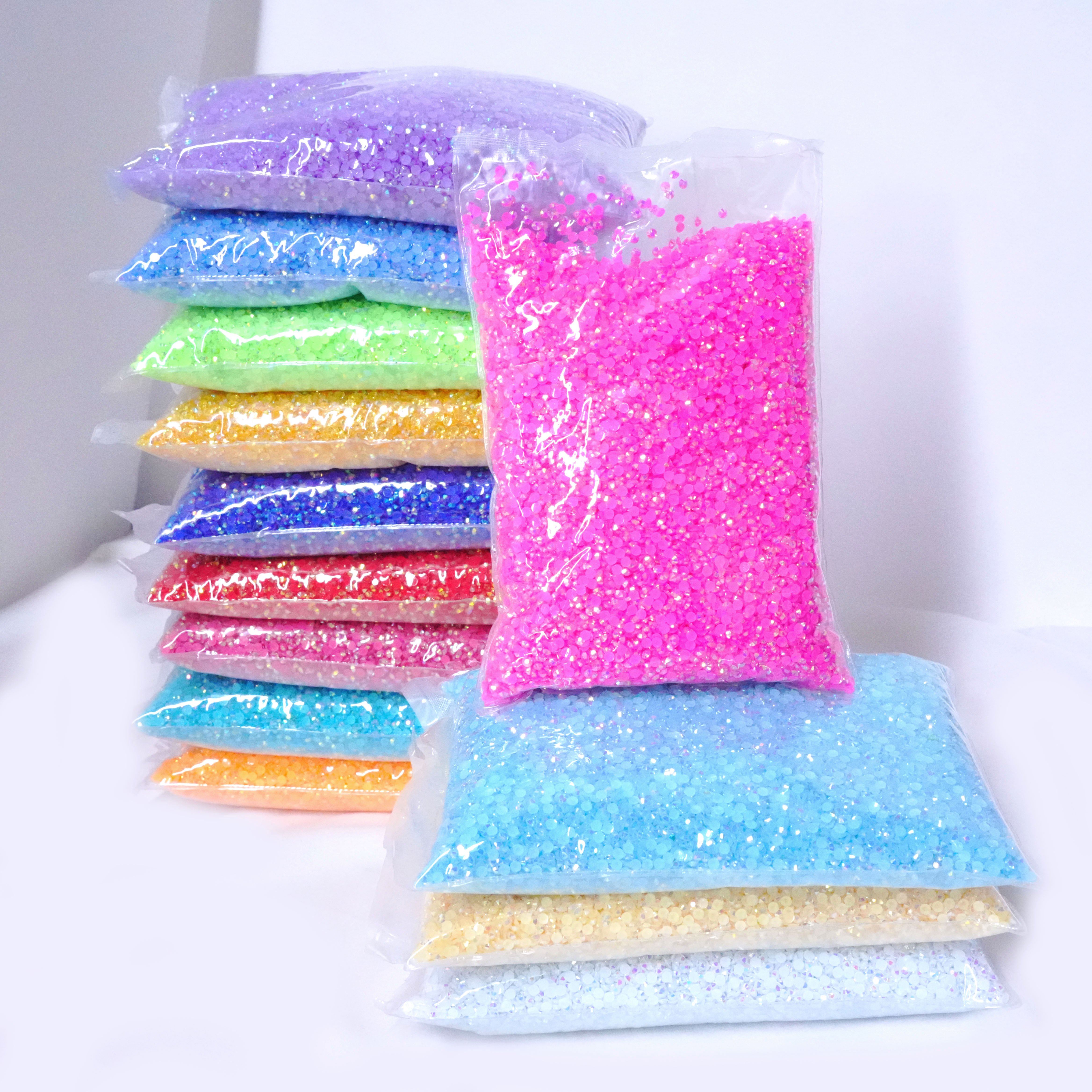 WHATSTONE Resin Non Hotfix 2mm 3mm 4mm 5mm 6mm Round Crystal Stones Jelly Ab Flatback Resin Rhinestone For Diy Craft Decoration