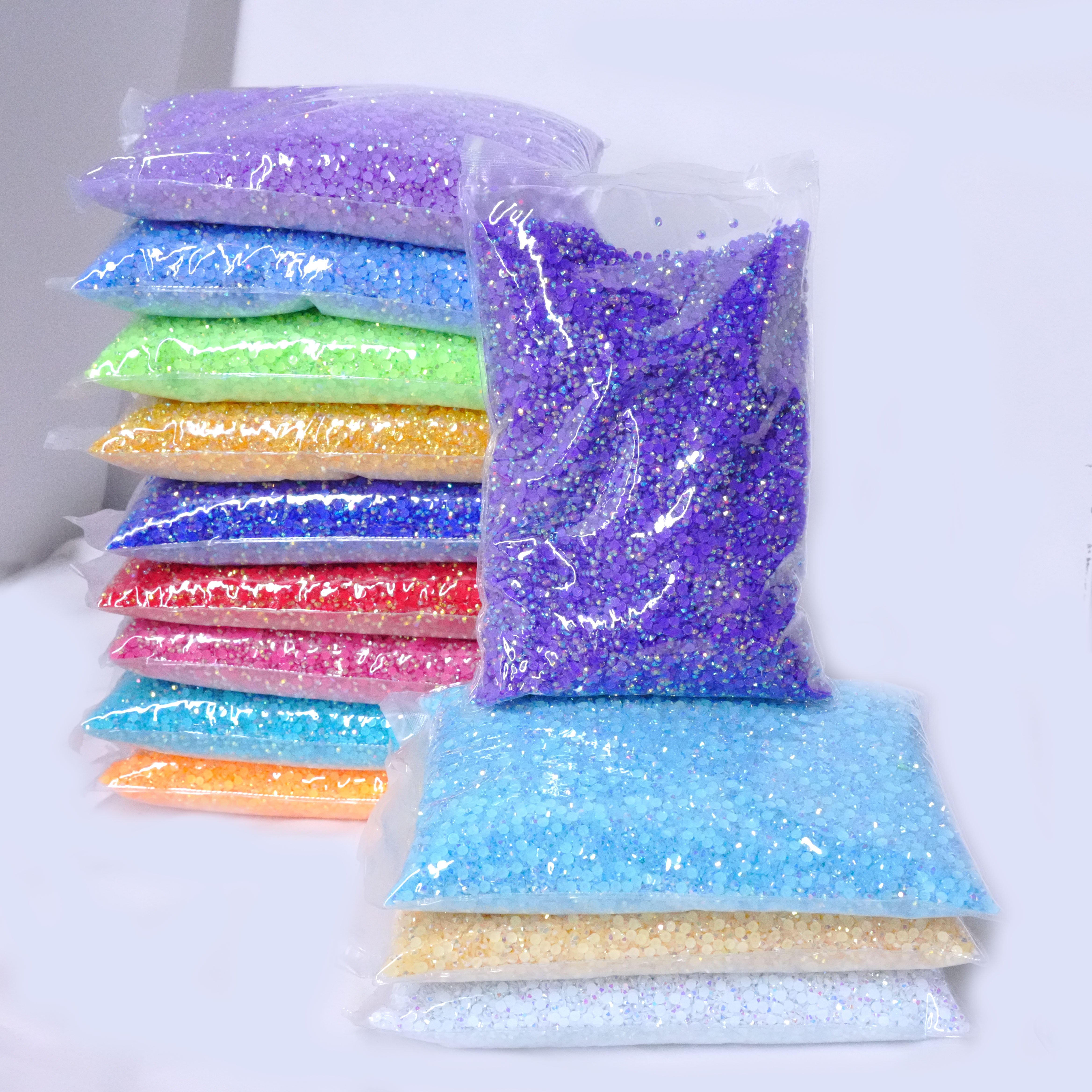 WHATSTONE Resin Non Hotfix 2mm 3mm 4mm 5mm 6mm Round Crystal Stones Jelly Ab Flatback Resin Rhinestone For Diy Craft Decoration