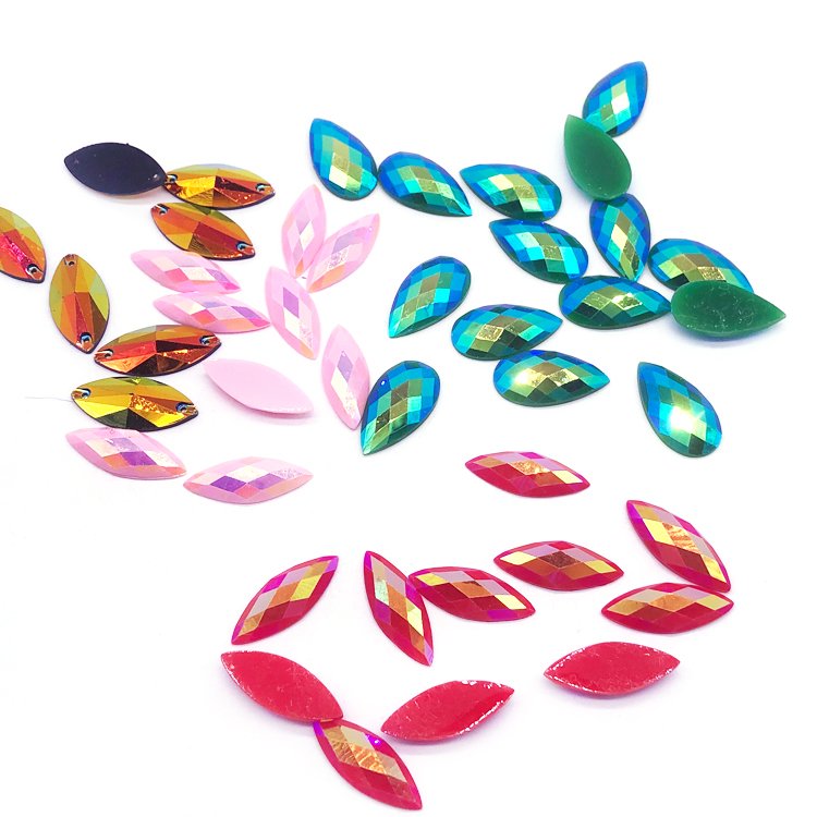 Carnival Costume Craft Accessories Resin Stone Glue-On Gem Rhinestone Diamond for Wire Frame Crafting Loose Rhinestones for Bags