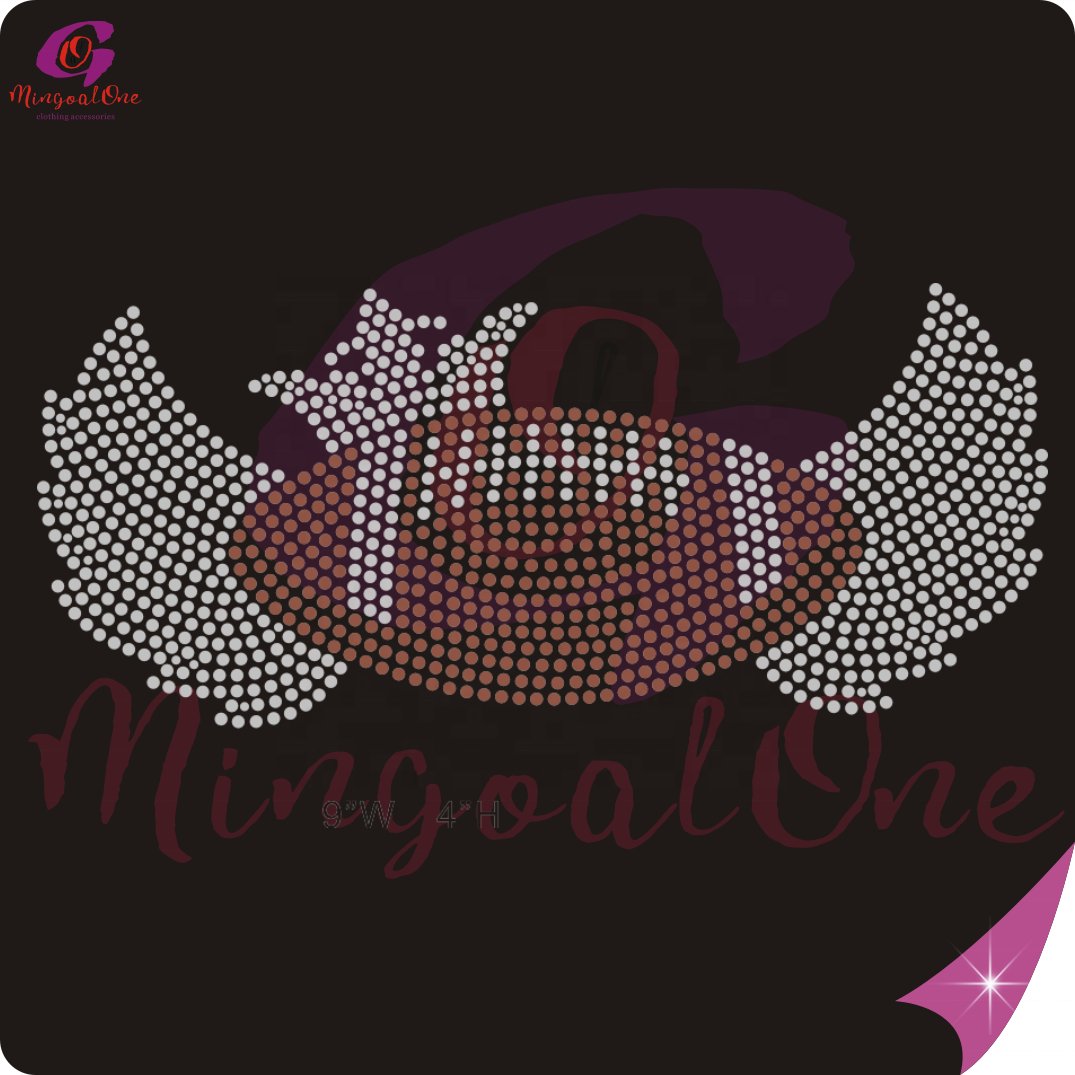 Custom Football Hot Fix Rhinestone Transfers Designs Sport Iron On Motif Heat Press Transfer Rhinestone Designs for Shirt