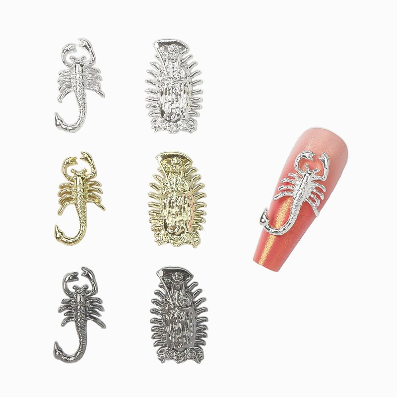 2023 3D Alloy Scorpion Nail Art Charms Rhinestones Death Accessories Parts For Manicure Decor Nails Decoration Supplies Tool
