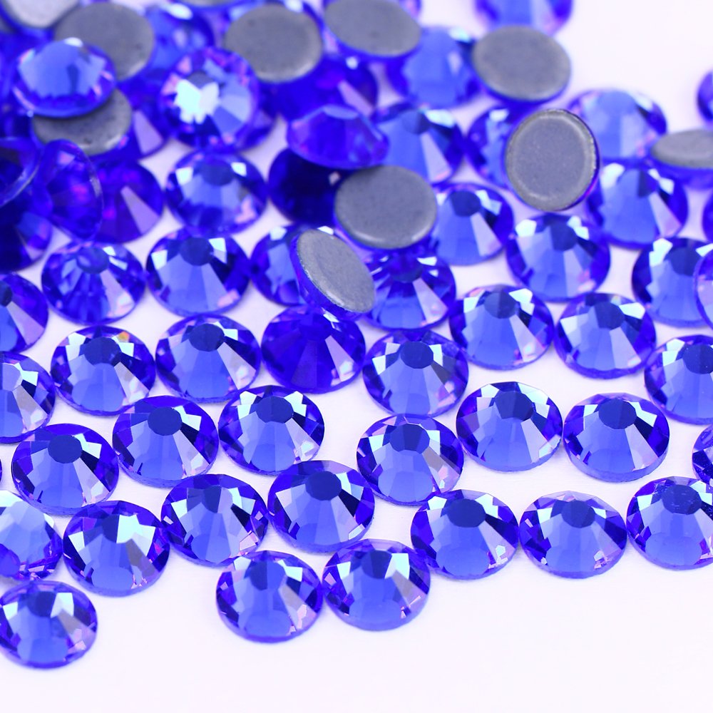 Junjiao crystal sapphire hotfix rhinestone high quality ss3-ss34 hotfix rhinestones for dress clothing diy decoration nail art