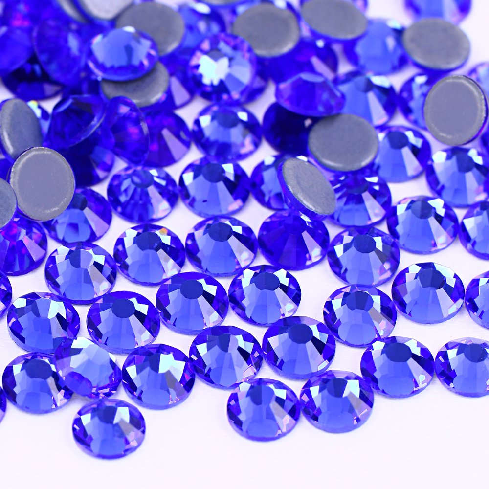 Junjiao crystal sapphire hotfix rhinestone high quality ss3-ss34 hotfix rhinestones for dress clothing diy decoration nail art