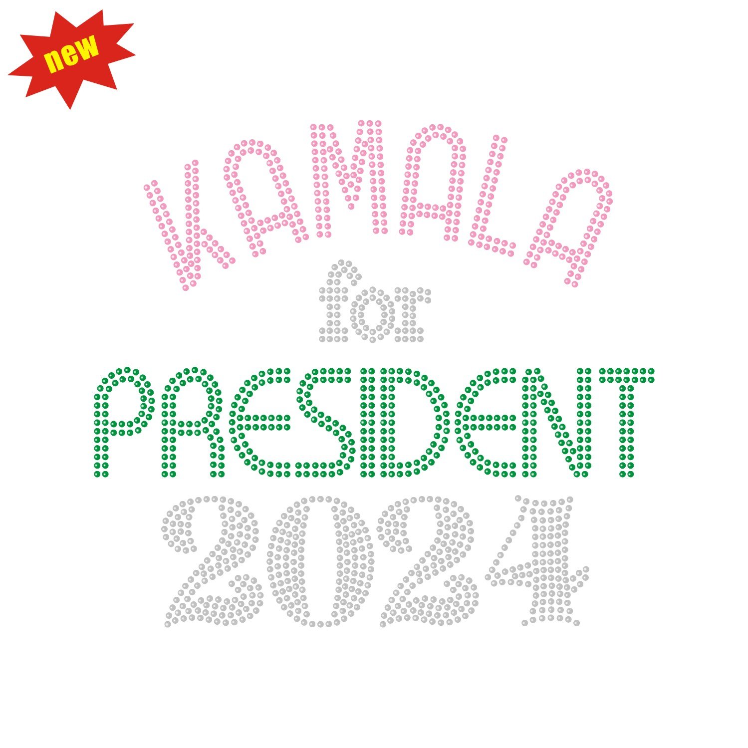 kamala Harris Customized Iron on Rhinestone Heat Transfer Rhinestone Brand Logo Sheet for Pillow and T-shirts