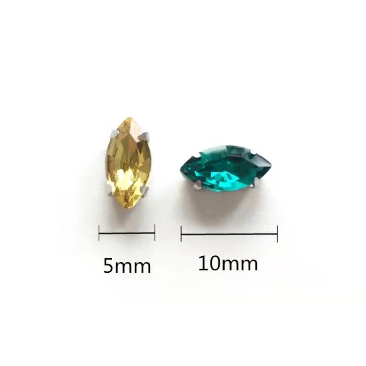 Hot sale crystal horse eye glass point back fancy rhinestone beads for garment accessories