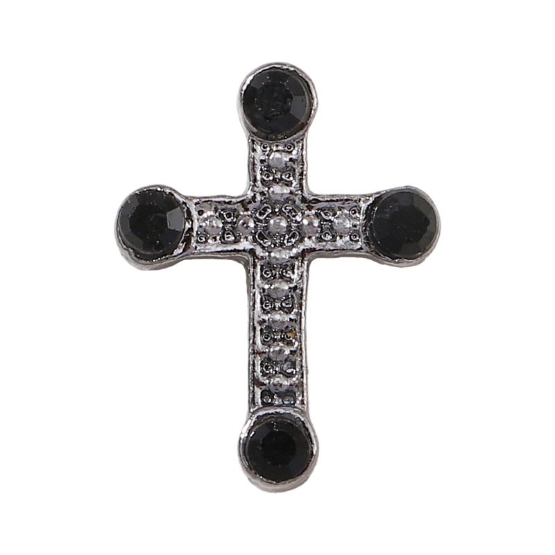 3D Alloy Cross Luxury Nail Charms Pearl Gemstone Diamond Metal Crystal Rhinestones Nail Decor DIY
