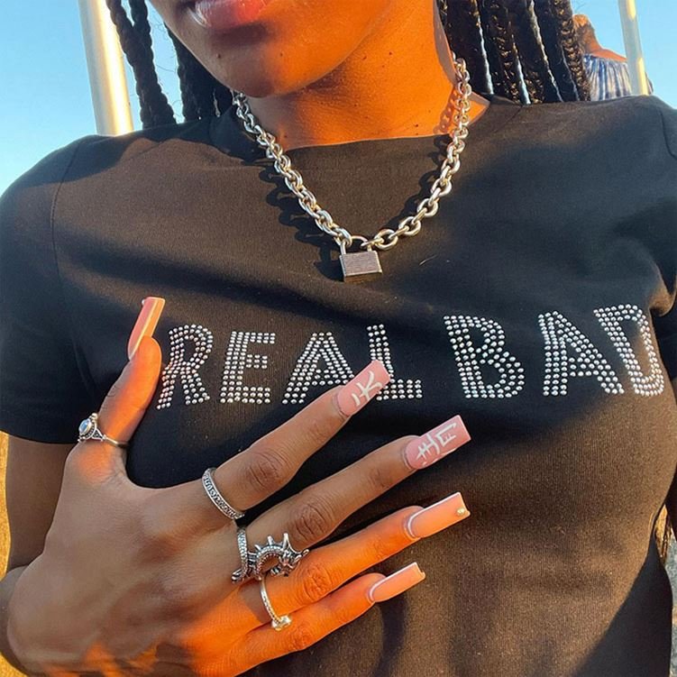 2024 Factory Directly Cheap Polyester T Shirt Rhinestones T Shirt Ladies Crop Top Sexy Women Casual Short Crew Neck