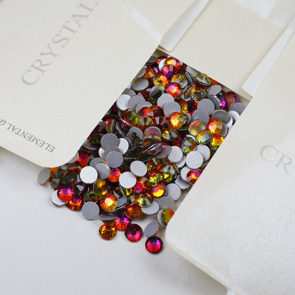 Yantuo Crystal Red Volcano SS10 SS20 Nail Strass Non Hotfix Rhinestone Flatback Glass Rhinestone For Tumblers
