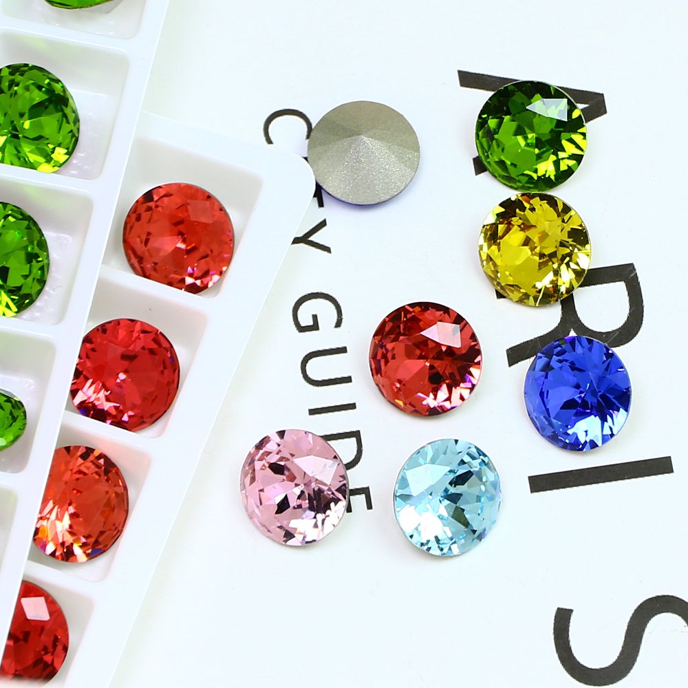 Crystal fancy stone Pointback round shape K9 crystal wholesale rhinestone Loose crystal Beads For jewelry nails accessories