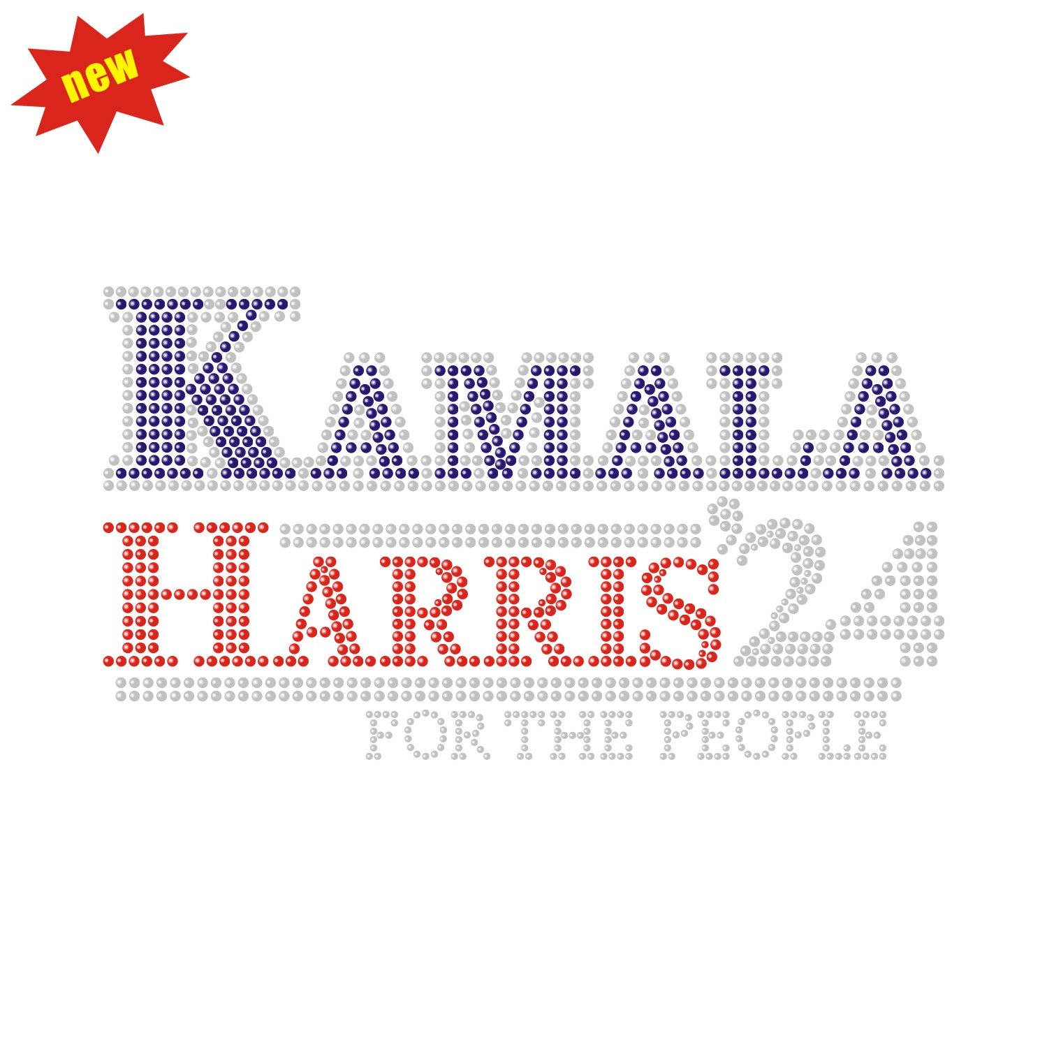 kamala Harris New Arrival Customized Logo Rhinestone Heat Transfer Custom Clothing T Shirt High Quality Cotton T Shirts
