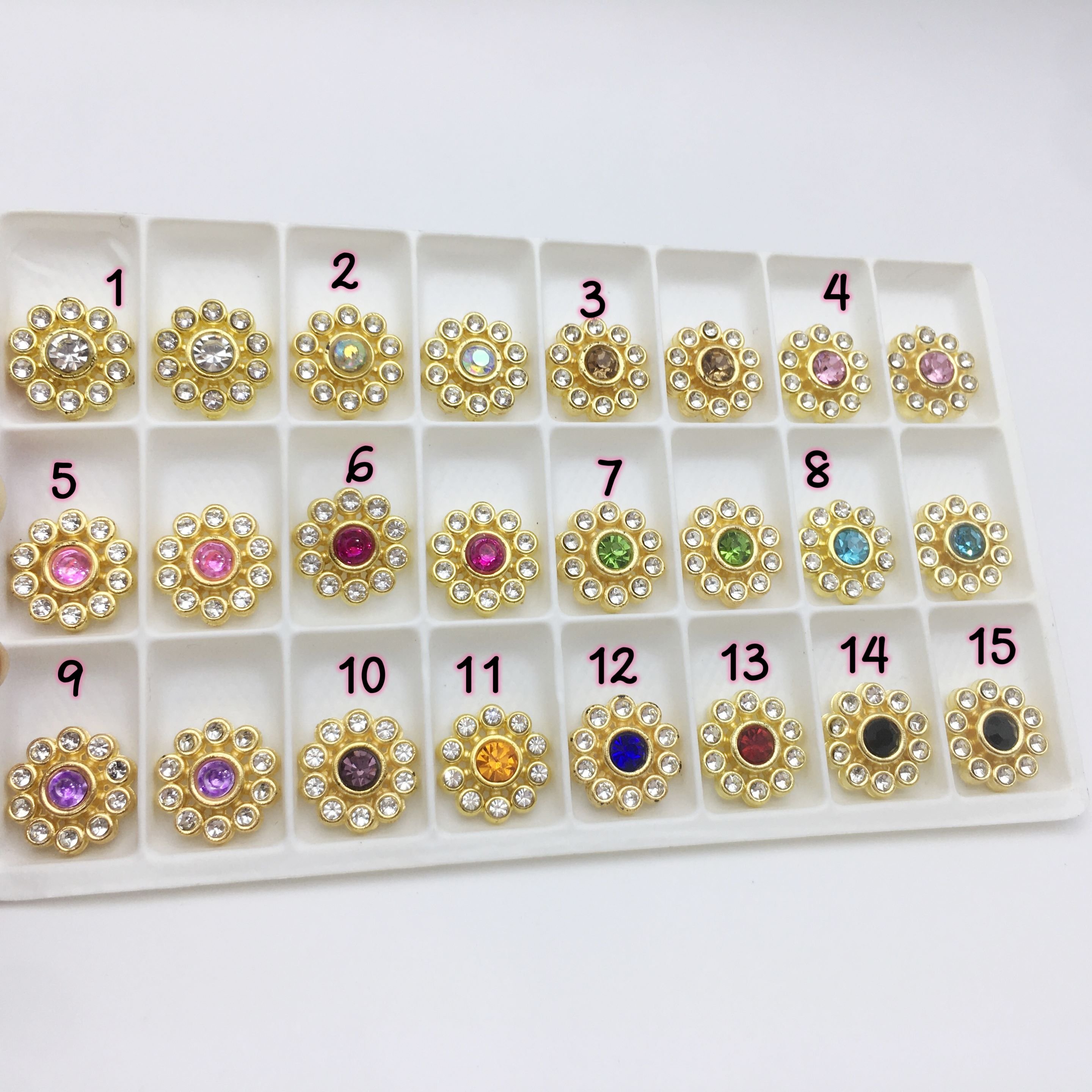 SINRONG DIY Hollowed out sunflower rhinestones+plastic 13mm Machine printing/gluing