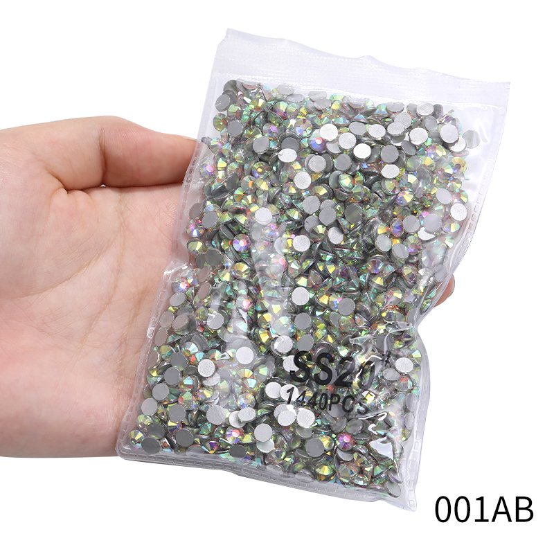 XC New Arrivals 1440pcs ss3-ss60 Bulk Glue on Rhinestones Wholesale Non Hotfix Flat Back Glass Crystal Bling Stones Accessories