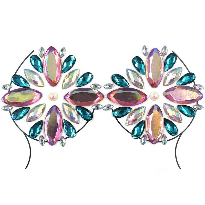 Wholesale Women's Sexy Rhinestone Music Festival Shining Chest Pasties Nipple Covers
