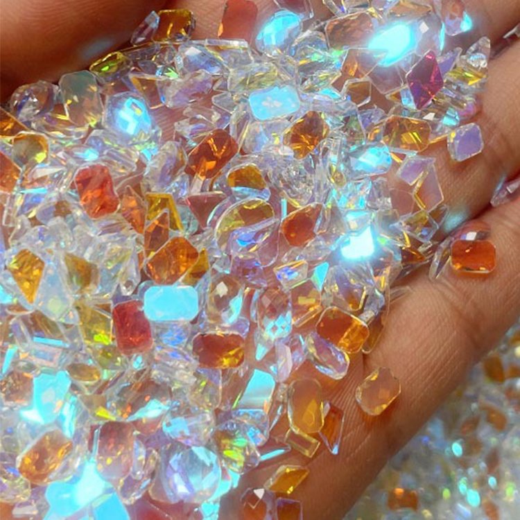 Wholesale rhinestone nail art crystal mix sizes flat diamond for nails