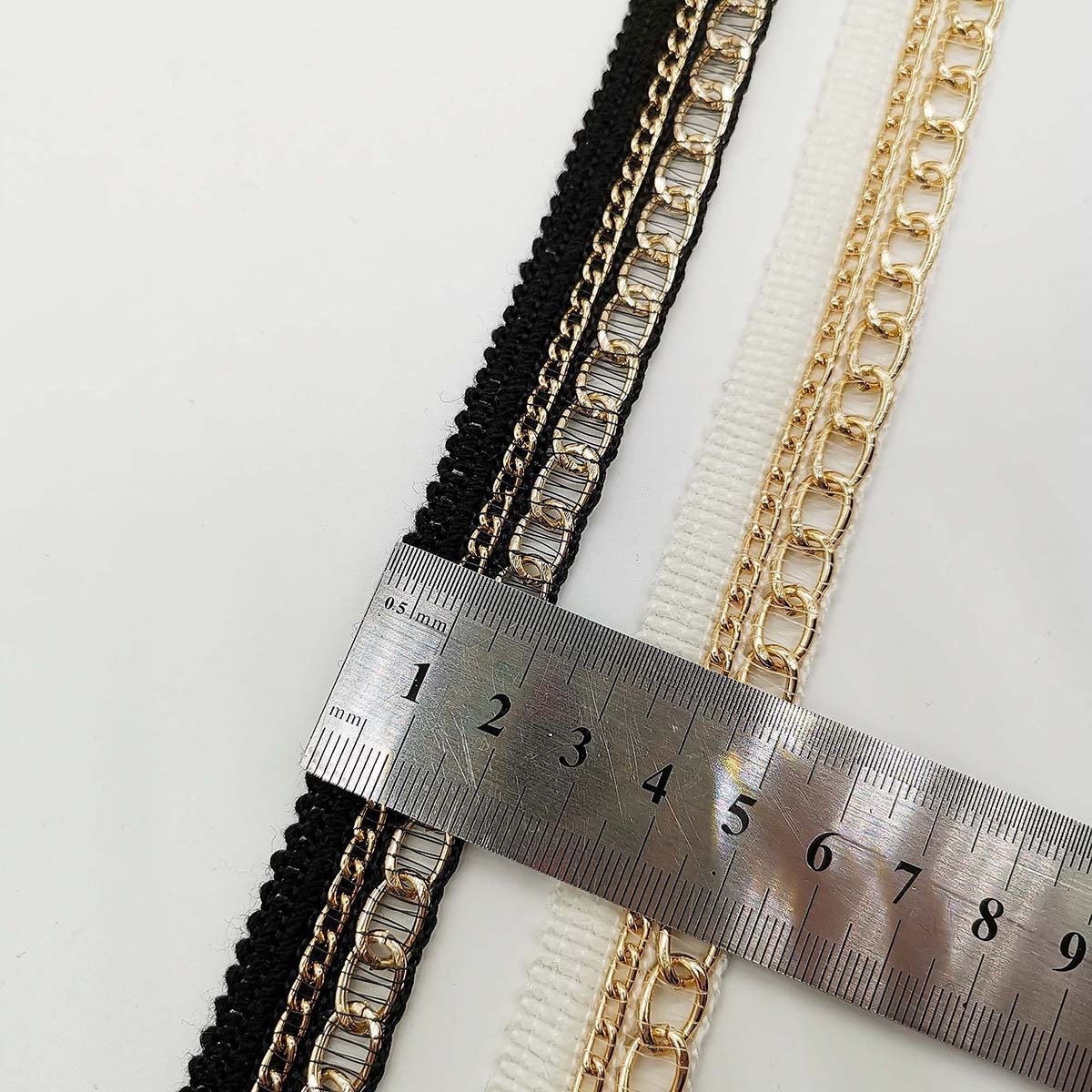 Fancy gold Metal chain lace black trims claw rhinestone beaded for Hat headdress bags DIY clothing accessories