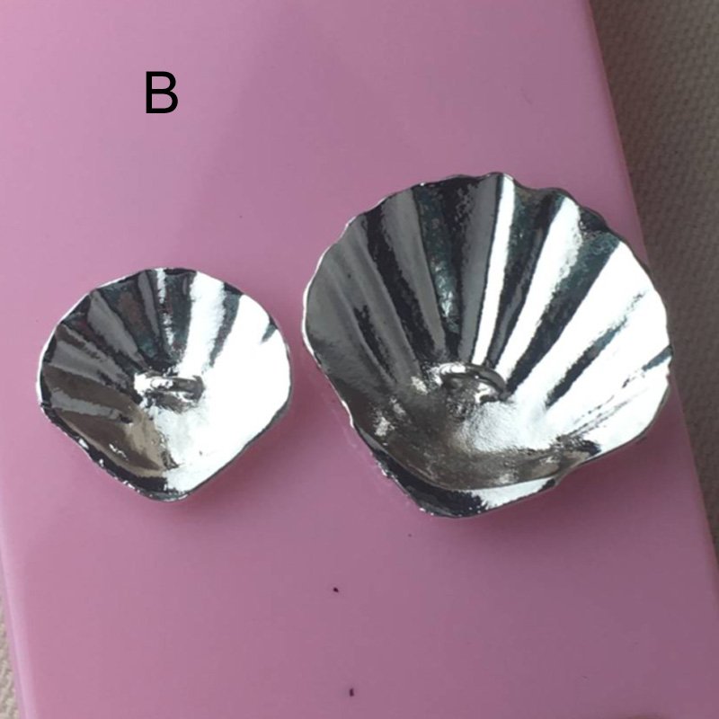 30X32MM Custom Clear Rhinestone Seashell metal button with shank for diy decoration crafts