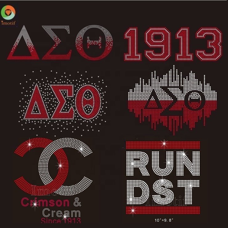 Delta University Sorority Design Iron On Custom Rhinestone Transfer 1913 Motif