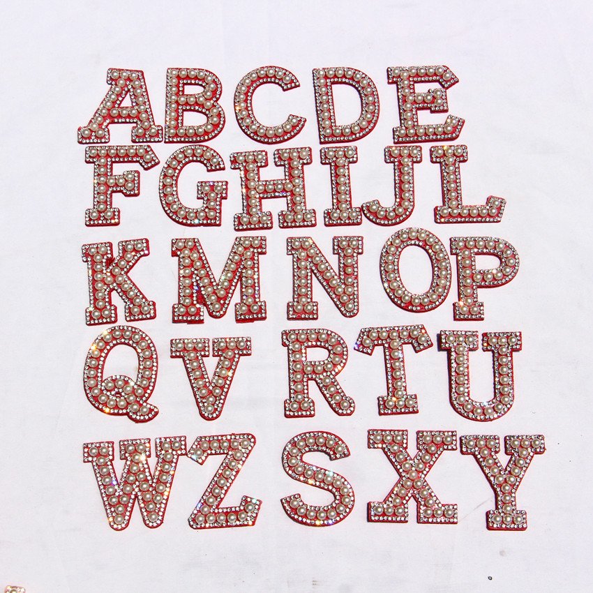 Hot Selling Rhinestone Patch Ironing Pearl Adhesive Rhinestone Letter Clothing Accessories