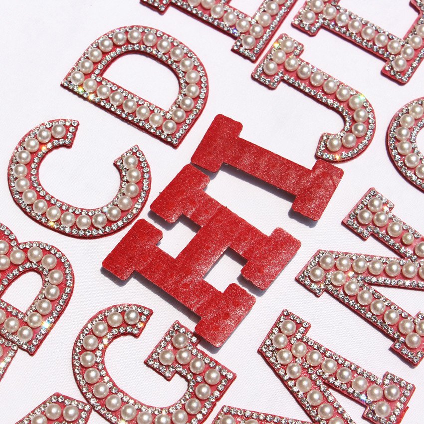 Hot Selling Rhinestone Patch Ironing Pearl Adhesive Rhinestone Letter Clothing Accessories