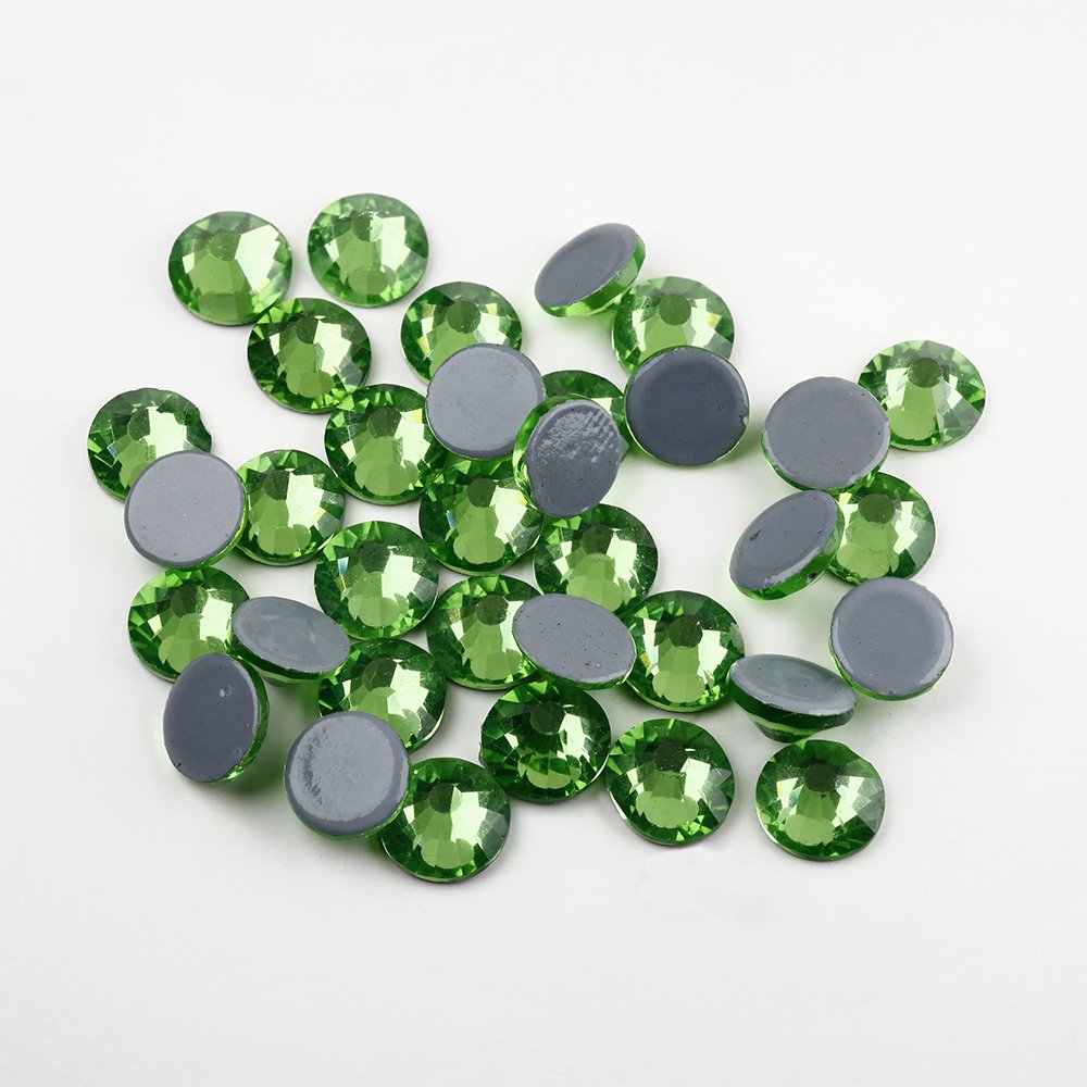 Yantuo Factory Wholesale Peridot German Intensive Glue Hotfix Stone SS20 Glass Crystal AB Hot Fix Rhinestones For Wedding Dress