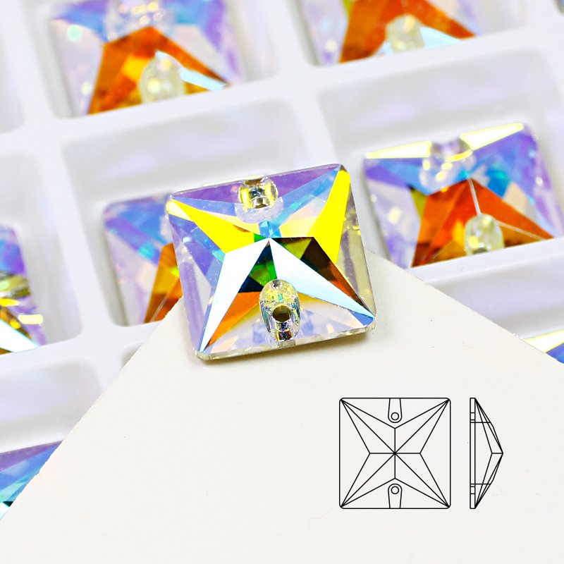 Square Sew on crystal flatback Rhinestones wholesale loose lead-free crystal beads for garment shoes diy sewing accessories