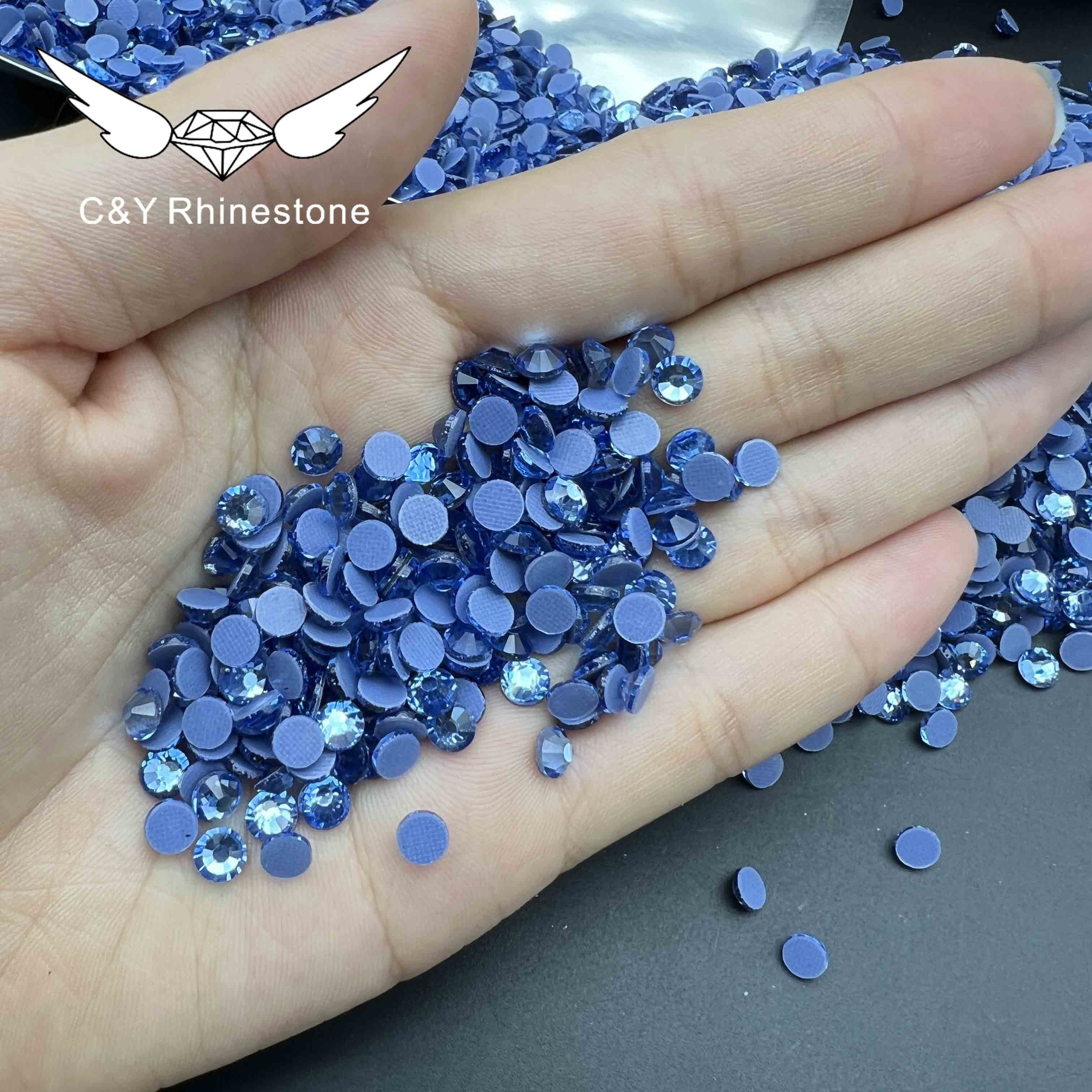 CY Light Sapphire Fashion Flatback Hotfix Wholesale Ss10 Hot Fix Flat Back Rhinestones Bulk