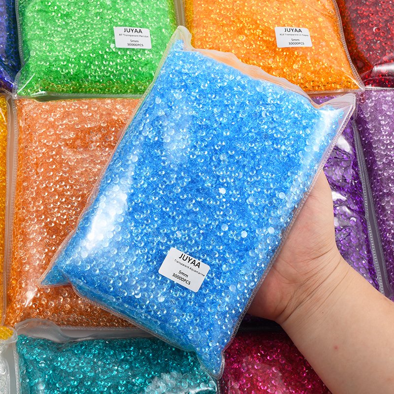 Wholesale 3mm 4mm 5mm Blue Zircon Crystal Resin Stones Bulk Flatback Transparent Rhinestones For DIY