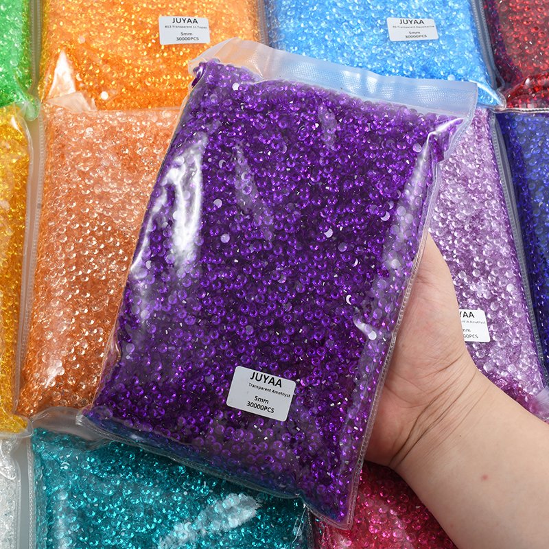 Wholesale 3mm 4mm 5mm Blue Zircon Crystal Resin Stones Bulk Flatback Transparent Rhinestones For DIY