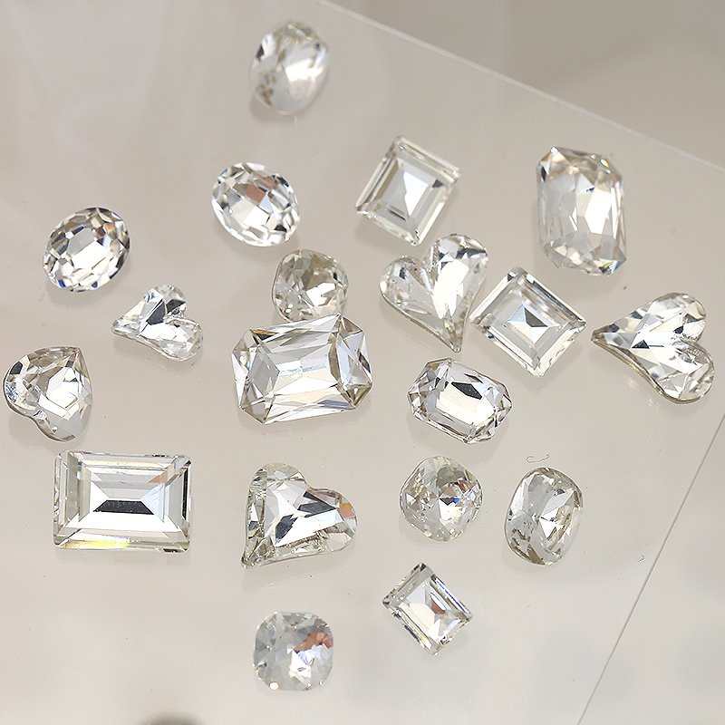 Glitter Shimmer Clear Nail Rhinestones Luxury Crystal Sharp Bottom Diamond For 3d Nails Art Charms