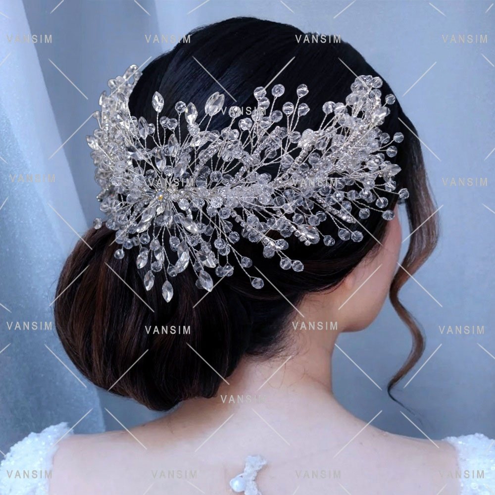 New arrivals silver gold crystal handmade wire work design rhinestone appliques prom dress hair embroidered decorative