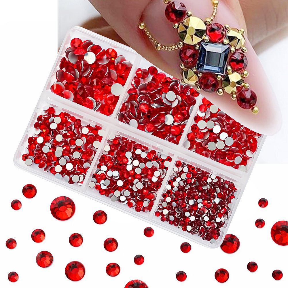 1 Box Mix Sizes ss6-ss20 Glass Non Hot Fix Rhinestone Flat Back Crystal Stone Strass Glitters Nail Diamond For DIY Garment