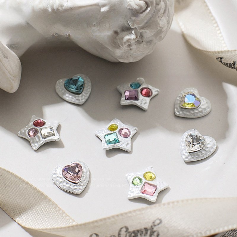 nail art spray paint colored jewelry diamond three-dimensional pentagonal star diamond nail art decoration Rhinestones