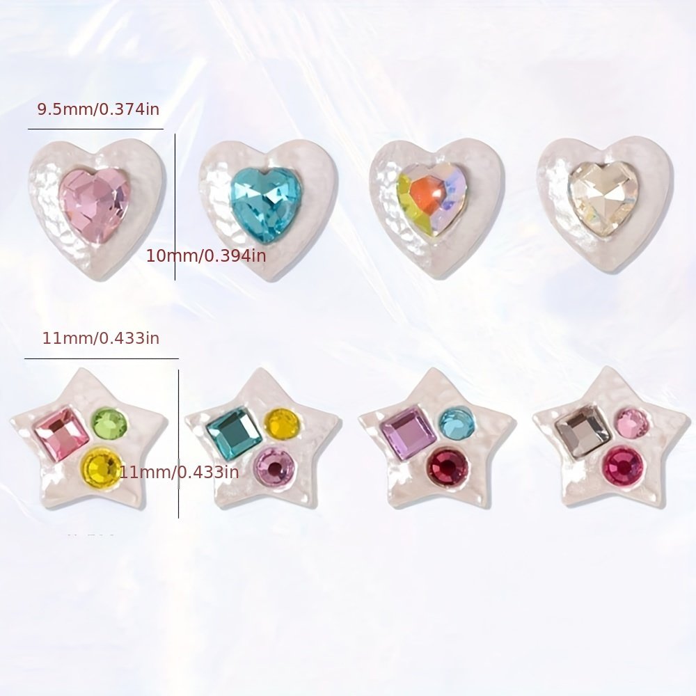 nail art spray paint colored jewelry diamond three-dimensional pentagonal star diamond nail art decoration Rhinestones